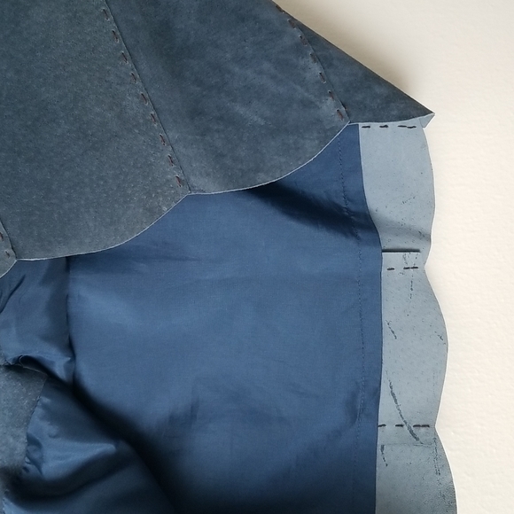 Suede Skirt Vintage Think Tank Blue Size 6 - Picture 8 of 14